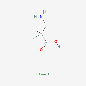 molecular formula C5H10ClNO2 B1524788 1-(Aminomethyl)cyclopropanecarboxylic acid hydrochloride CAS No. 1421601-23-1