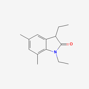molecular formula C14H19NO B15247901 1,3-Diethyl-5,7-dimethylindolin-2-one 
