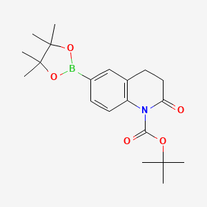 molecular formula C20H28BNO5 B15247903 Tert-butyl 2-oxo-6-(4,4,5,5-tetramethyl-1,3,2-dioxaborolan-2-yl)-3,4-dihydroquinoline-1-carboxylate 