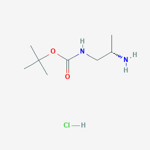 molecular formula C8H19ClN2O2 B1524793 (S)-tert-Butyl (2-aminopropyl)carbamate hydrochloride CAS No. 1269493-35-7
