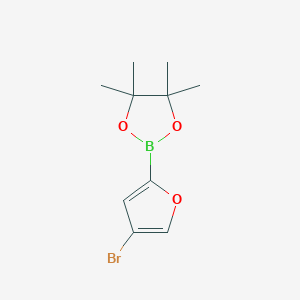 molecular formula C10H14BBrO3 B1524794 2-(4-溴呋喃-2-基)-4,4,5,5-四甲基-1,3,2-二恶杂硼杂环丁烷 CAS No. 1025719-11-2