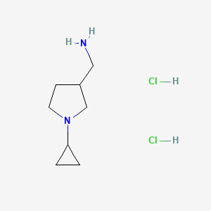 molecular formula C8H18Cl2N2 B1524797 (1-Cyclopropylpyrrolidin-3-yl)methanamine dihydrochloride CAS No. 1609403-25-9