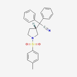 molecular formula C25H24N2O2S B15247984 (R)-2,2-diphenyl-2-(1-tosylpyrrolidin-3-yl)acetonitrile CAS No. 133099-10-2