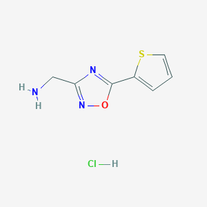 molecular formula C7H8ClN3OS B1524799 1-[5-(2-Thienyl)-1,2,4-oxadiazol-3-YL]methanamine hydrochloride CAS No. 1609407-78-4