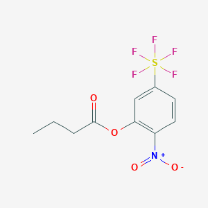 molecular formula C10H10F5NO4S B15248031 Ethyl(2-nitro-5-(pentafluorosulfanyl)phenyl)acetate 