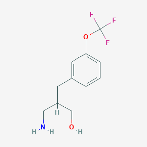 molecular formula C11H14F3NO2 B1524824 3-Amino-2-{[3-(trifluoromethoxy)phenyl]methyl}propan-1-ol CAS No. 1354949-97-5