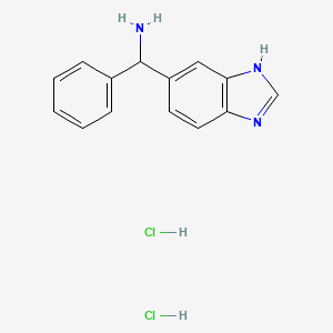 molecular formula C14H15Cl2N3 B1524825 1H-1,3-benzodiazol-5-yl(phenyl)methanamine dihydrochloride CAS No. 1354951-93-1