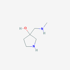 molecular formula C6H14N2O B15248261 3-((Methylamino)methyl)pyrrolidin-3-ol 