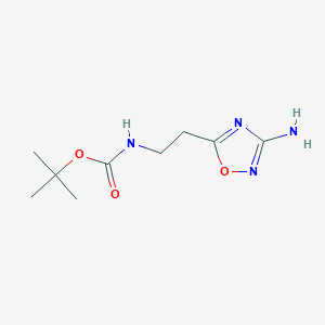 molecular formula C9H16N4O3 B1524827 tert-butyl N-[2-(3-amino-1,2,4-oxadiazol-5-yl)ethyl]carbamate CAS No. 1354952-39-8