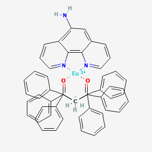 molecular formula C57H42EuN3O6 B15248286 Tris(dibenzoylmethane)mono(5-amino-1,10-phenanthroline)europium(lll) 