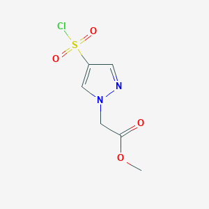 molecular formula C6H7ClN2O4S B1524830 methyl 2-[4-(chlorosulfonyl)-1H-pyrazol-1-yl]acetate CAS No. 1354952-64-9