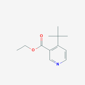 molecular formula C12H17NO2 B15248315 Ethyl4-(tert-butyl)nicotinate 