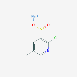molecular formula C6H5ClNNaO2S B15248322 Sodium 2-chloro-5-methylpyridine-3-sulfinate 