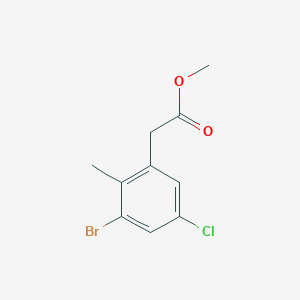 molecular formula C10H10BrClO2 B15248337 Methyl 2-(3-bromo-5-chloro-2-methylphenyl)acetate 