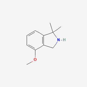 molecular formula C11H15NO B15248467 4-Methoxy-1,1-dimethylisoindoline 