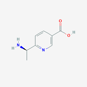 molecular formula C8H10N2O2 B15248475 (R)-6-(1-Aminoethyl)nicotinicacid 