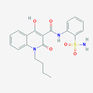molecular formula C20H21N3O5S B1524848 N-[2-(aminosulfonyl)phenyl]-1-butyl-4-hydroxy-2-oxo-1,2-dihydro-3-quinolinecarboxamide CAS No. 303776-59-2