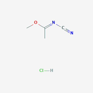 molecular formula C4H7ClN2O B15248499 MethylN-cyanoacetimidatehydrochloride 