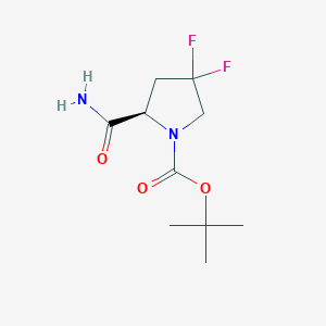 molecular formula C10H16F2N2O3 B15248532 N-boc-4,4-difluoro-d-prolinamide 