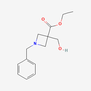 molecular formula C14H19NO3 B15248537 Ethyl 1-benzyl-3-(hydroxymethyl)azetidine-3-carboxylate 