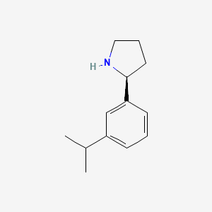 molecular formula C13H19N B15248554 Pyrrolidine,2-[3-(1-methylethyl)phenyl]-,(2S)- 