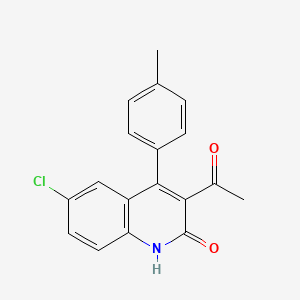 3-acetyl-6-chloro-4-(4-methylphenyl)quinolin-2(1H)-one
