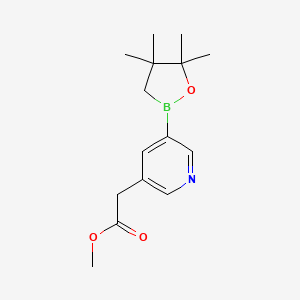 molecular formula C15H22BNO3 B15248622 Methyl 2-(5-(4,4,5,5-tetramethyl-1,2-oxaborolan-2-yl)pyridin-3-yl)acetate 