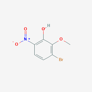 molecular formula C7H6BrNO4 B15248650 3-Bromo-2-methoxy-6-nitrophenol 
