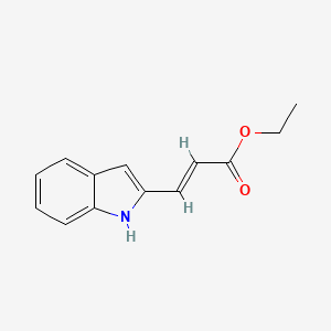 molecular formula C13H13NO2 B15248718 Ethyl3-(1H-indol-2-yl)acrylate 