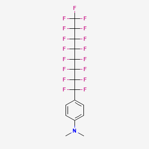 molecular formula C16H10F17N B15248766 Benzenamine, 4-(heptadecafluorooctyl)-N,N-dimethyl- CAS No. 80791-09-9
