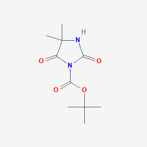 molecular formula C10H16N2O4 B1524878 Tert-butyl 4,4-dimethyl-2,5-dioxoimidazolidine-1-carboxylate CAS No. 1311315-08-8