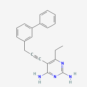 molecular formula C21H20N4 B1524884 5-(3-([1,1'-Biphenyl]-3-yl)prop-1-yn-1-yl)-6-ethylpyrimidine-2,4-diamine CAS No. 1252013-76-5