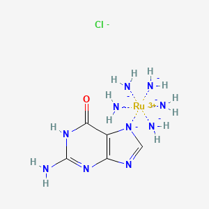 molecular formula C5H14ClN10ORu-4 B15248908 Ruthenium(3+),(2-amino-1,7-dihydro-6H-purin-6-one-N7)pentaammine-,trichloride 