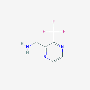molecular formula C6H6F3N3 B15248924 (3-(Trifluoromethyl)pyrazin-2-yl)methanamine 