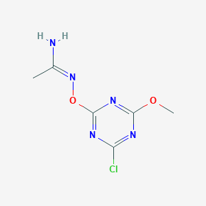 molecular formula C6H8ClN5O2 B15248941 N-((4-Chloro-6-methoxy-1,3,5-triazin-2-yl)oxy)acetimidamide 