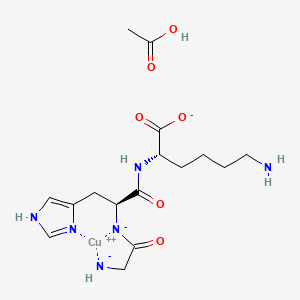 molecular formula C16H25CuN6O6- B15249051 N2-(N-glycyl-L-histidyl)-L-Lysine, copper complex,acetate 