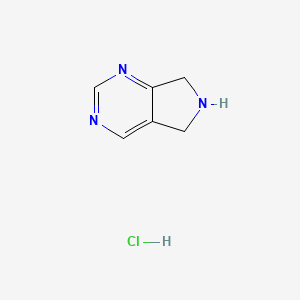 molecular formula C6H8ClN3 B1524906 6,7-dihydro-5H-pyrrolo[3,4-d]pyrimidine hydrochloride CAS No. 1187830-46-1
