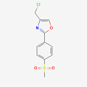 molecular formula C11H10ClNO3S B1524927 4-(Chloromethyl)-2-(4-methanesulfonylphenyl)-1,3-oxazole CAS No. 1178081-96-3