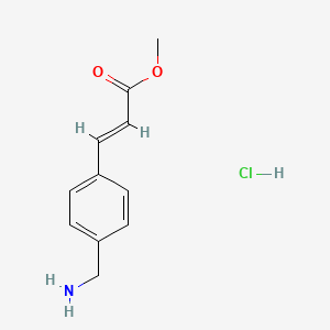 molecular formula C11H14ClNO2 B15249289 (E)-Methyl3-(4-(aminomethyl)phenyl)acrylatehydrochloride 