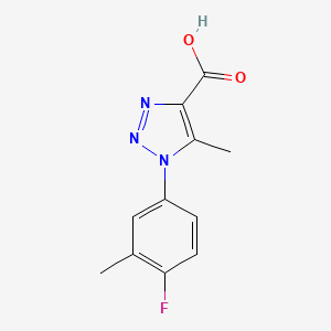 molecular formula C11H10FN3O2 B1524935 1-(4-氟-3-甲基苯基)-5-甲基-1H-1,2,3-三唑-4-羧酸 CAS No. 1239728-42-7
