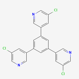 molecular formula C21H12Cl3N3 B15249420 Pyridine,3,3',3''-(1,3,5-benzenetriyl)tris[5-chloro- 