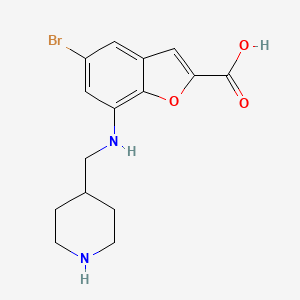 molecular formula C15H17BrN2O3 B1524943 5-溴-7-(哌啶-4-基甲基氨基)苯并呋喃-2-羧酸 CAS No. 1310356-06-9