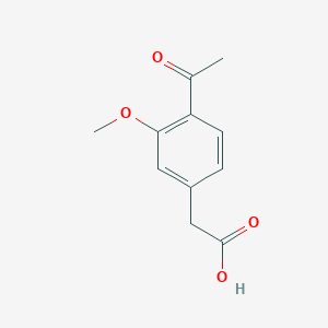 molecular formula C11H12O4 B15249488 2-(4-Acetyl-3-methoxyphenyl)aceticacid CAS No. 1260763-80-1
