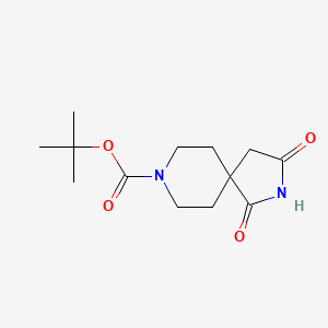 molecular formula C13H20N2O4 B1524950 Tert-butyl 1,3-dioxo-2,8-diazaspiro[4.5]decane-8-carboxylate CAS No. 752234-60-9