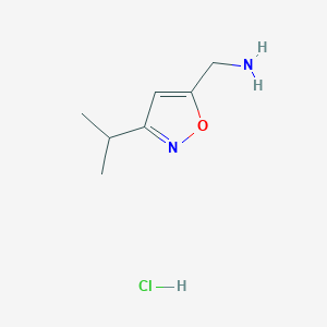 molecular formula C7H13ClN2O B1524951 C-(3-Isopropyl-isoxazol-5-YL)-methylamine hydrochloride CAS No. 1216798-66-1