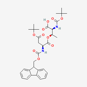 molecular formula C32H40N2O10 B15249516 Boc-Thr(1)-OH.Fmoc-Asp(OtBu)-(1) 