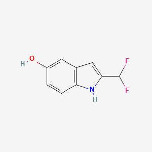 molecular formula C9H7F2NO B15249538 2-(Difluoromethyl)-1H-indol-5-ol 