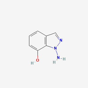 molecular formula C7H7N3O B15249615 1-Amino-1h-indazol-7-ol 