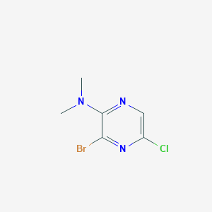 molecular formula C6H7BrClN3 B15249645 3-Bromo-5-chloro-N,N-dimethylpyrazin-2-amine 
