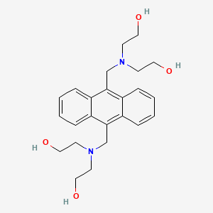 molecular formula C24H32N2O4 B15249653 Ethanol, 2,2',2'',2'''-[9,10-anthracenediylbis(methylenenitrilo)]tetrakis- CAS No. 19926-08-0
